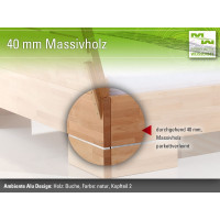 Massivholzbett Ambiente, XXL bis 600 kg belastbar Buche Eiche Zirbe