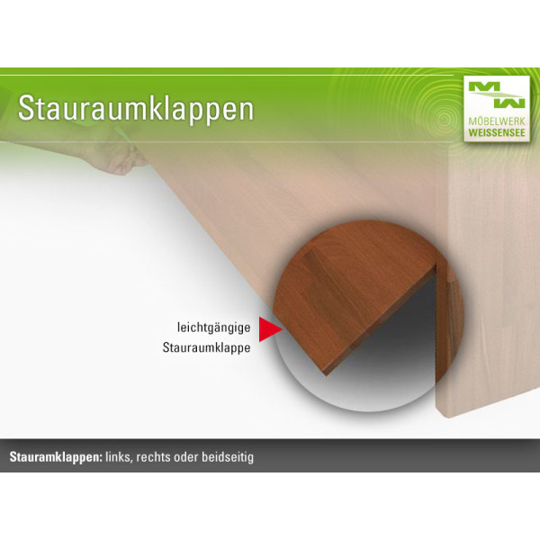 Massivholzbett Stauraumwunder Weissensee MW+ XXL, ST