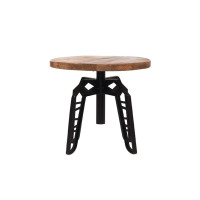 Massivholz Tisch Beistelltisch Couchtisch rund Metall LABEL51 Pebble 45x45x40 cm