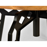Massivholz Tisch Couchtisch Beistelltisch rund Metall schwarz LABEL51 Pebble 80x80x49 cm