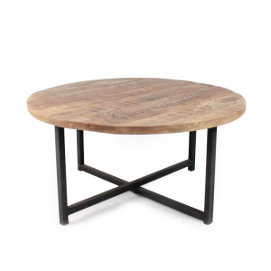 Massivholz Tisch Couchtisch Beistelltisch rund LABEL51 Dex 80x80x40 cm