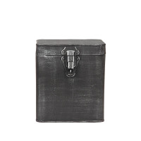 Aufbewahrungskiste Box Kasten Dose eckig mit Clip Küche Büro Bad Deko Metall schwarz antik Größe XL LABEL51 18x19x21 cm