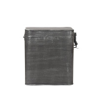 Aufbewahrungskiste Box Kasten Dose eckig mit Clip Küche Büro Bad Deko Metall schwarz antik Größe XL LABEL51 18x19x21 cm