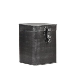 Aufbewahrungskiste Box Kasten Dose eckig mit Clip Küche Büro Bad Deko Metall schwarz antik Größe L LABEL51 15x16x19 cm