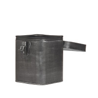 Aufbewahrungskiste Box Kasten Dose eckig mit Clip Küche Büro Bad Deko Metall schwarz antik Größe L LABEL51 15x16x19 cm
