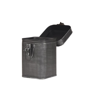 Aufbewahrungskiste Box Kasten Dose eckig mit Clip Küche Büro Bad Deko Metall schwarz antik Größe M LABEL51 12x13x17 cm