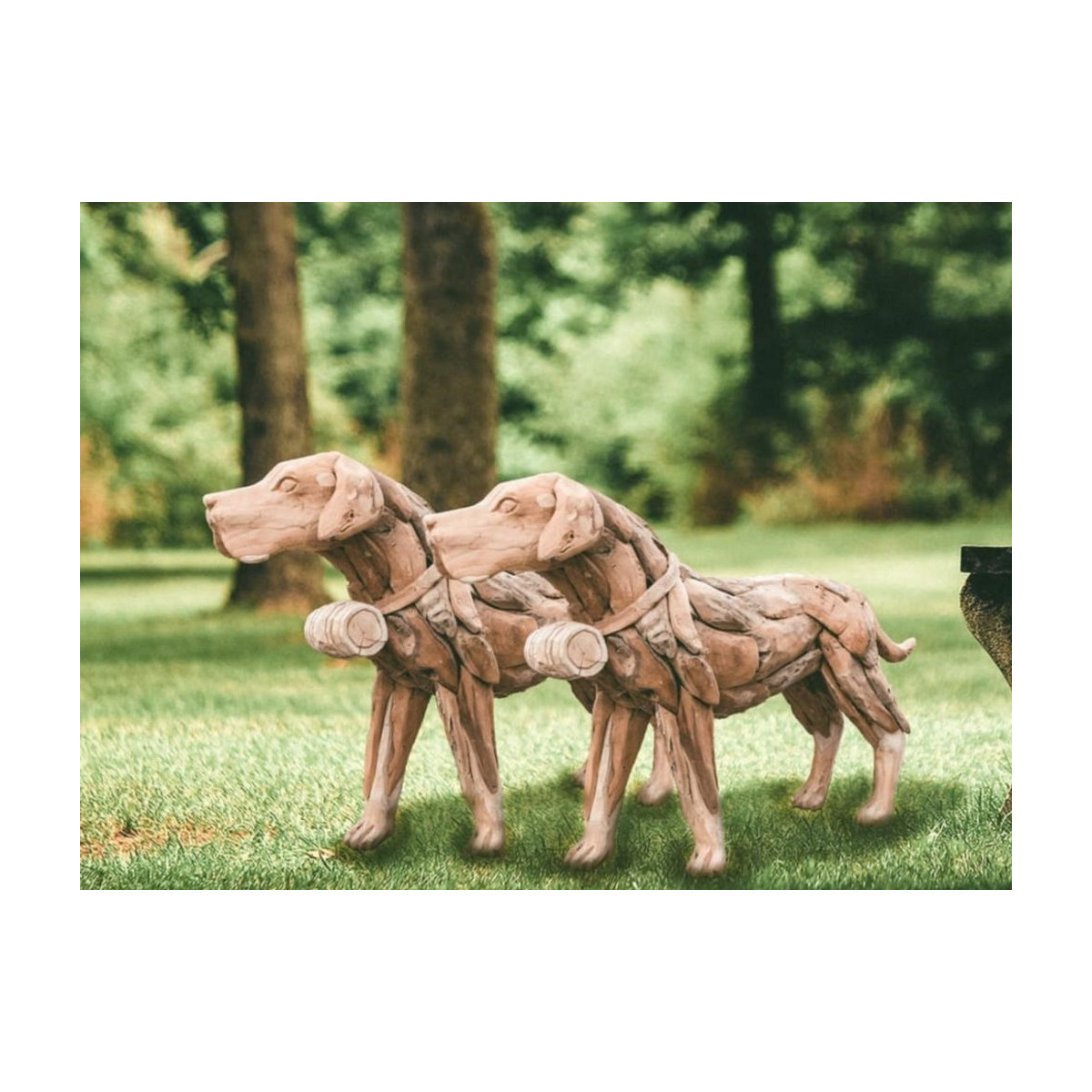 Gartenfigur Deko Figur Hund Französische