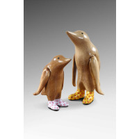 Funky Pinguin Dekofigur Skulptur 30cm XL