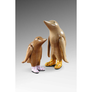 Funky Pinguin Dekofigur Skulptur 22cm XL
