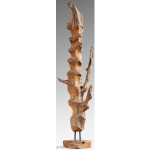 Holz Skulptur Treibholz 100cm hoch Teak Wurzelholz Holzdeko Garten Dekoration