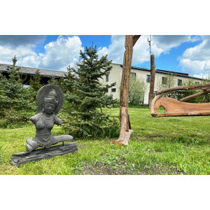 Buddha Figur Steinfigur  Gartendeko Feng Shui Dekofigur Statue Gartenfigur Gartendeko 85cm H