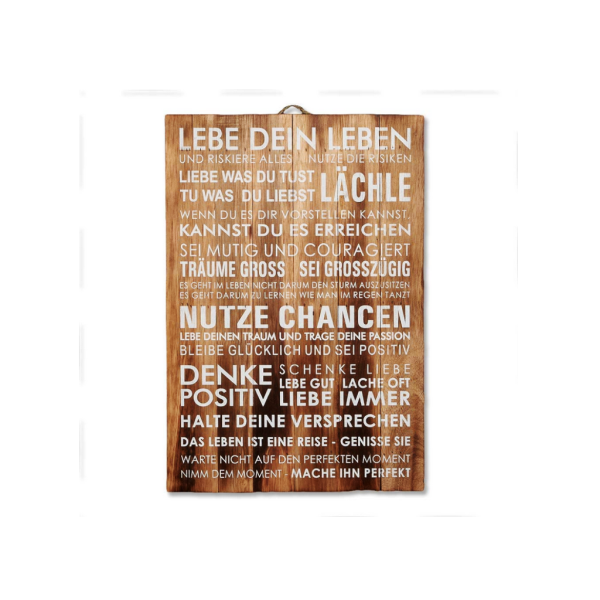 Deko-Wandbild LÄCHLE 40x60cm Vintage Shabby Spruch Massiv Holz Spruchbild