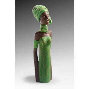 Deko-Objekt afrikanische Frau Afrikafigur Figur Holz 50cm