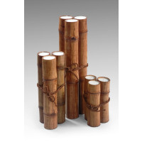 Bambuskerze Kerze in Bambusstamm Deko Kerze XXL 50cm