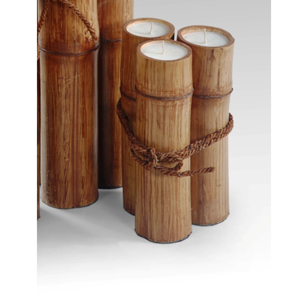 Bambuskerze Kerze in Bambusstamm Deko Kerze XXL 30cm