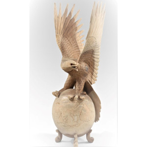 Adler Statue aus Holz kunstvoll geschnitzt 100cm...