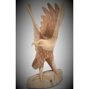 Adler Statue aus Holz kunstvoll geschnitzt 40cm
