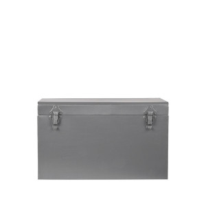 Truhe Kiste Koffer Aufbewahrung Vintage Grau Metall...