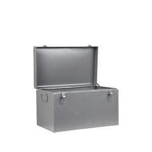 Truhe Kiste Koffer Aufbewahrung Vintage Grau Metall LABEL51 Größe M 40x20x25 cm