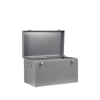 Truhe Kiste Koffer Aufbewahrung Vintage Grau Metall LABEL51 Größe XL 60x40x35 cm