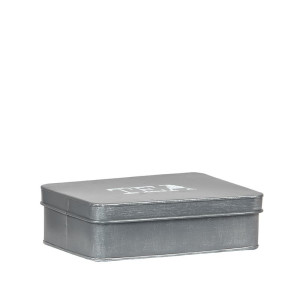 Tee Box Kiste Aufbewahrung Dose eckig Metall LABEL51 Farbe Grau