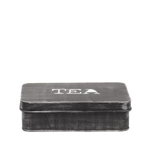 Tee Box Kiste Aufbewahrung Dose eckig Metall LABEL51 Farbe Schwarz