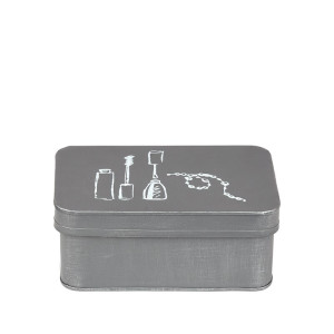 Kosmetikbox Schmuckbox Box Kiste Kosmetik Schmuck Aufbewahrung Metall LABEL51 Farbe Grau
