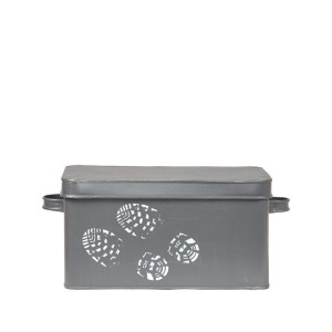 Schuhpflege Aufbewahrung Schuhputzbox Box Kiste Metall LABEL51 Farbe Grau