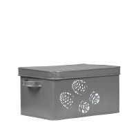 Schuhpflege Aufbewahrung Schuhputzbox Box Kiste Metall LABEL51 Farbe Grau
