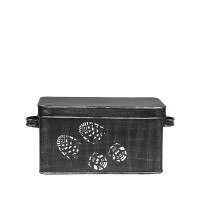 Schuhpflege Aufbewahrung Schuhputzbox Box Kiste Metall LABEL51 Farbe Schwarz