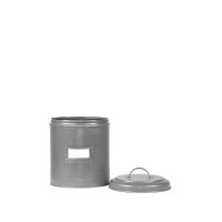 Vorratsdose Aufbewahrung Behälter Dose rund Metall Grau LABEL51 Größe S (10x10x15 cm)