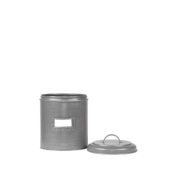 Vorratsdose Aufbewahrung Behälter Dose rund Metall Grau LABEL51 Größe L (18x18x24 cm)