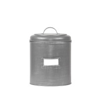Vorratsdose Aufbewahrung Behälter Dose rund Metall Grau LABEL51 Größe L (18x18x24 cm)
