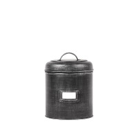 Vorratsdose Aufbewahrung Behälter Dose rund Metall Schwarz LABEL51 Größe S (10x10x15 cm)
