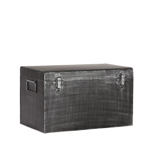 Truhe Kiste Koffer Aufbewahrung Vintage Metall Schwarz LABEL51 Größe L (50x30x30 cm)