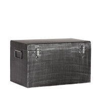 Truhe Kiste Koffer Aufbewahrung Vintage Metall Schwarz LABEL51 Größe XL (60x40x35 cm)